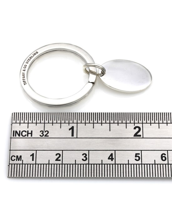 Tiffany & Co. Oval Tag Key Ring in Silver
